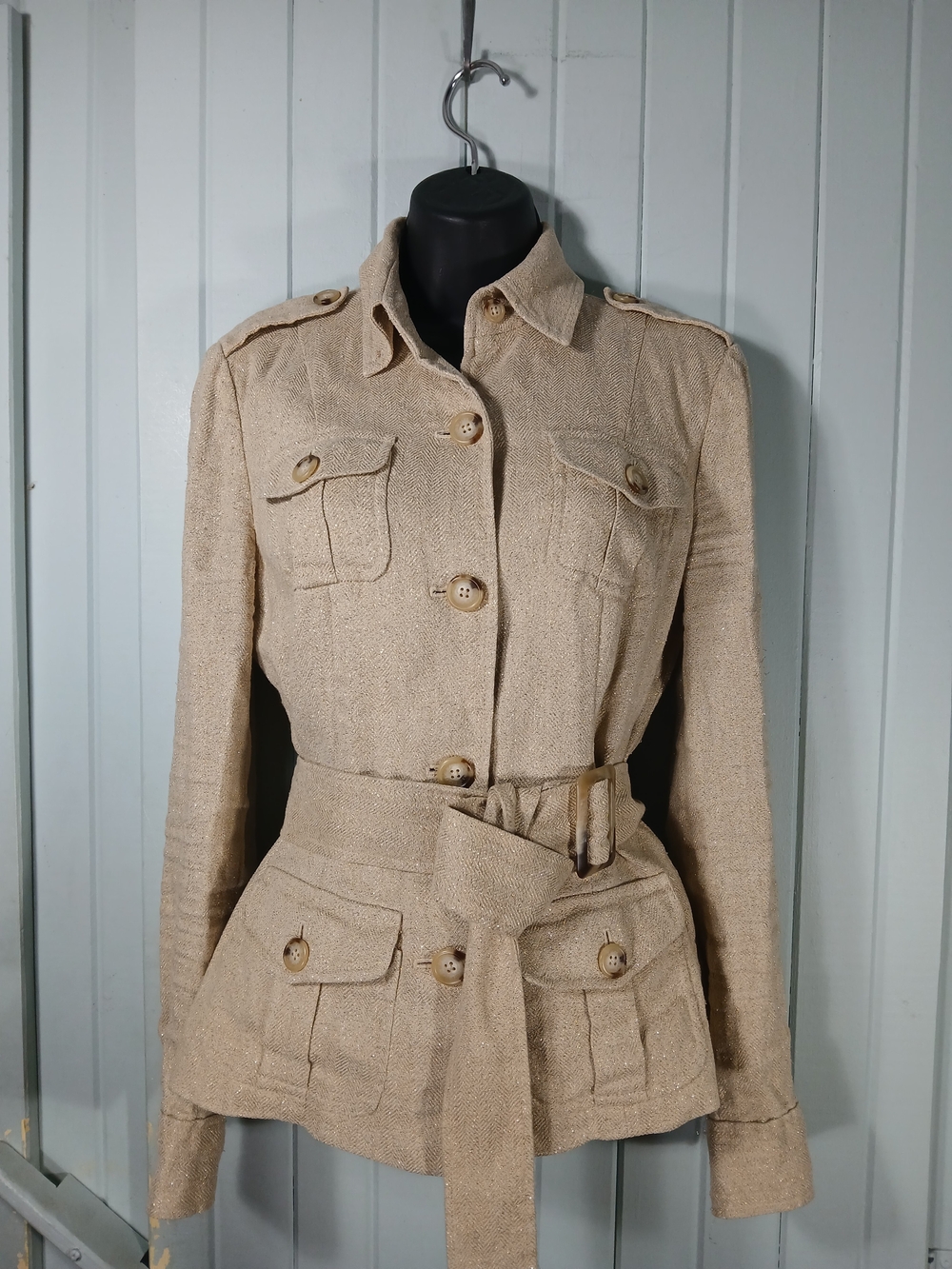 Lauren Ralph Lauren Beige Belted Women's Utility Jacket